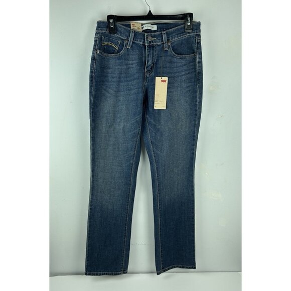NEW Levis Jeans Womens Blue 505 Straight Leg Mid Rise Stretch Denim Sz 4M/27 - Picture 2 of 16